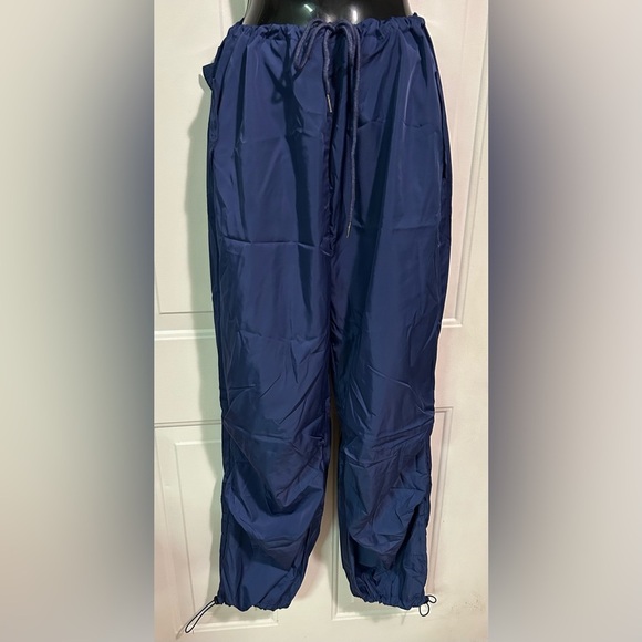 Women‘s Pants with 3 Pockets Drawstring Y2K Low Waist Baggy Parachute Pants - Picture 6 of 9